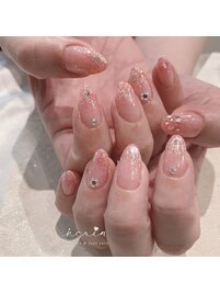 夏カラーラメグラデ