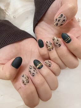 アニー(annie hair design)/マットネイル、レオパード