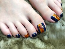 ネイルサロン ジュネイル(NAIL SALON JUNAIL)/FOOTべっ甲×ネイビー