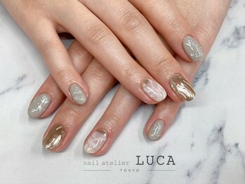 ネイルアトリエルカ(nail atelier LUCA)/W-738 大人上品ニュアンスネイル