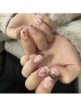 フラワーズネイル(flowers nail)/ガーリー/バレンタインネイル