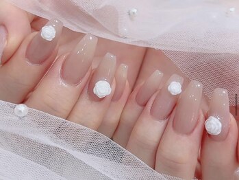 シンプル薔薇ネイル