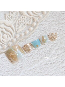 たゆ ネイル(たゆnail)/大理石風フットネイル