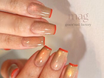 グレースネイルファクトリー(grace'nail factory)/スキニーフレンチ×マグネット