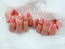 ユーネイルズ 恵比寿(Yu.NAILS.)/冬ネイル！オーロラ&リボン
