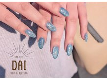 アークヘアーダイ ネイル アンド アイラッシュ(ARK HAIR DAI)/ライトブルーフラッシュネイル