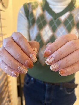 ザ コモン ネイル恵比寿(the common nail)/秋リボンネイル