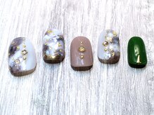 クリスタルネイル ボンベルタ橘店(CRYSTAL NAIL)/白べっ甲ネイル