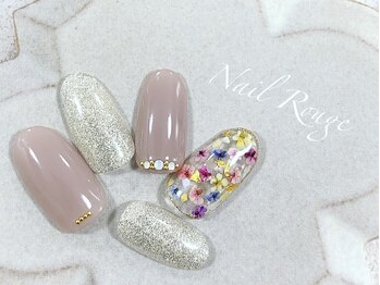 ネイルルージュ(Nail Rouge)/押し花ネイル★大人可愛いネイル