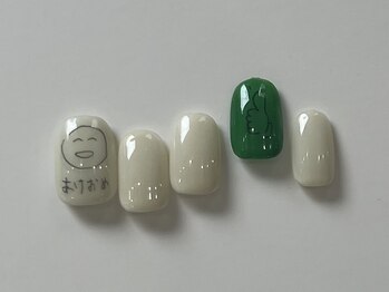 ネイルメゾン 天神店(NAIL MAISON)/グッドネイルお正月手書き¥7000