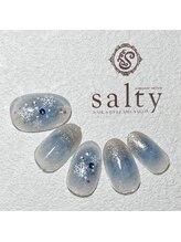 ネイルアンドアイラッシュサロン ソルティ 寺田町(salty)/雪の結晶ネイル