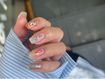 ファンクションネイルズ 表参道 原宿(FUNCTION NAILS)/水彩/カラフル/パーツ