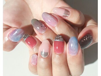 ネイル アヴァンス あべのルシアス店(Nail AVANCE.)/大理石ニュアンスネイル 太田