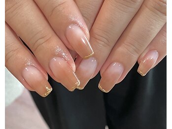 オテモネイル(otemo.nail)/グラデーション先端ミラーライン