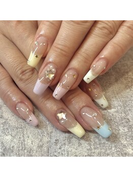 ガーデン ヘア&エステ&ネイル Garden/カラフルフレンチ