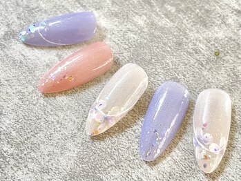 エムネイル(M nail)/紫陽花ネイルきらり