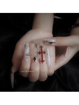CoCo Nail【ココネイル】渋谷《長さ出し専門店/つけ放題/持ち込み》の写真/トレンドネイルもお任せ下さい!パーツ豊富で、あなたの理想の指先に♪透明感のあるうるツヤカラーで気分UP!
