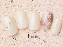 アイネイルズ 町田店(I nails)/韓国シンプルお花ネイル8480円