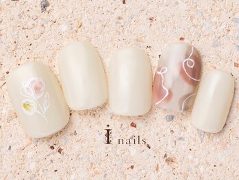 アイネイルズ 町田店(I nails)/韓国シンプルお花ネイル8480円