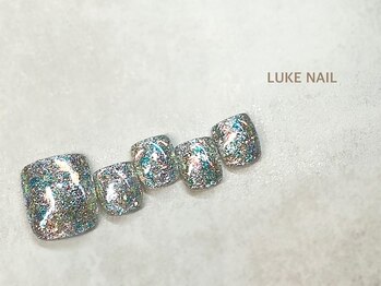 ルークネイル 恵比寿店(LUKE NAIL)/キラキラホログラムフット　春夏