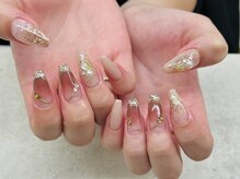 ネイルサロン ドゥ(Nail Salon Doux)/【ほり】秋カラーガラスフレンチ