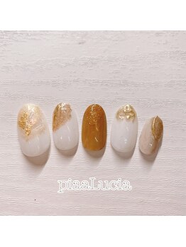 ピアルシア(piaaLucia)/ゴールドキラキラ＆ミラーネイル