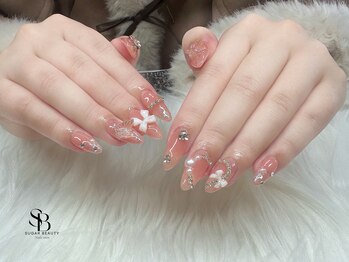シュガービューティーネイルズ(Sugar Beauty Nails)の写真/「かわいいネイルデザイン」は当店にお任せ！リボンネイルで甘さもキュートさも満喫しちゃお！◎