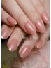 【上品】ワンカラー＋細ラメフレンチ（ハンド）[鴻巣/鴻巣駅/フレンチネイル]