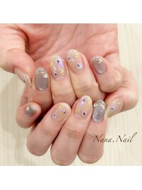 上品な押し花ネイル