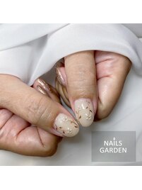 フラワー×ミラーネイル