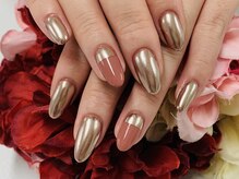 ダブルネイル(Double Nail)/【ほり】秋色ミラーネイル