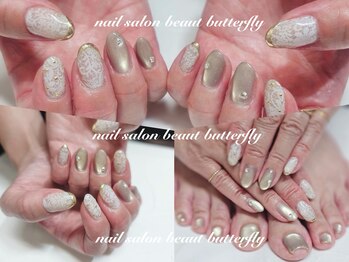 ネイルサロン スクール ビュートバタフライ 相模大野店(BEAUT BUTTERFLY)の写真/美しさを引き出し、指先から自信あふれる仕上がりに♪高い技術から織り成される珠玉の作品の数々は圧巻！！