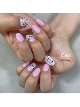 キャンネイル 金山店(Can Nail)/ぷっくりピンク×ダルメシアン