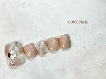 ルークネイル 恵比寿店(LUKE NAIL)/ベージュマーブルフット　春夏