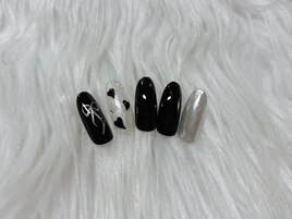 手書きハート＆リボンネイル