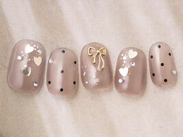 リボンドットハート