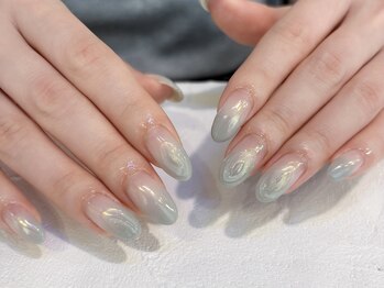 ネオリーブシェリエ 浅草店(Neolive cherie)/くすみグリーングラデーション