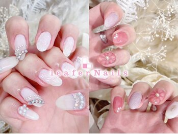 リーファネイルズ 岡山学南町店(Lea'ferNails)の写真/シンプルこそ、綺麗際立つ＊。細かいところにまでこだわった大人可愛いシンプルネイルをご提案♪