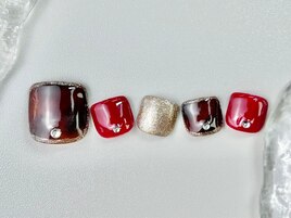 べっ甲ネイル【Foot‐G3-4】