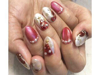 ヘアーアンドネイル ルシア(Hair&Nail Lucia)/赤ベースのクリスマスネイル!