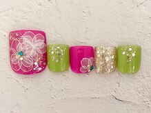 タフィーネイル 宜野湾コンベンションシティ店(TaffyNail)/フット グランドデザイン 6990円