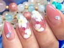 お花フレンチネイル
