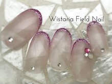 ウィスタリアフィールドネイル MONAD店(WISTARIA FIELD)/グラデーション　先ラメライン