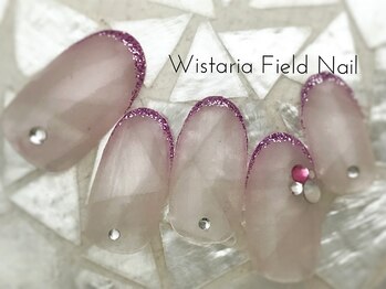 ウィスタリアフィールドネイル MONAD店(WISTARIA FIELD)/グラデーション 先ラメライン