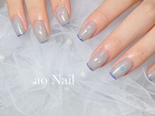 アオネイル(ao Nail)/ラメフレンチ　韓国ネイル