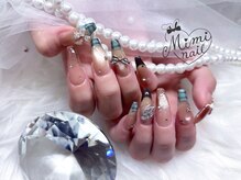 ミミネイル(Mimi nail)/ミントグリーン×ブラウン