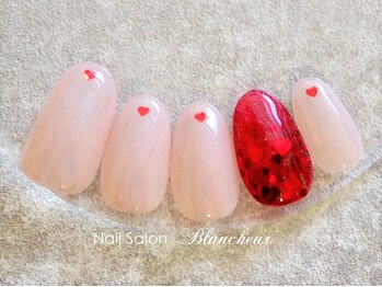 ネイルサロン ブランシュール(Nail Salon Blancheur)/大人のハートホロ埋め込みネイル