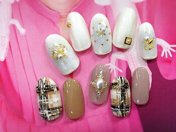 クリスタルネイル ボンベルタ橘店(CRYSTAL NAIL)/結晶×チェック