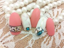 ネイルサロン エクール(Axceorr)/ヒョウ柄＆大理石風デザイン