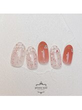 ピオニーネイル(peony nail)/雪桜　フラワーフレンチ